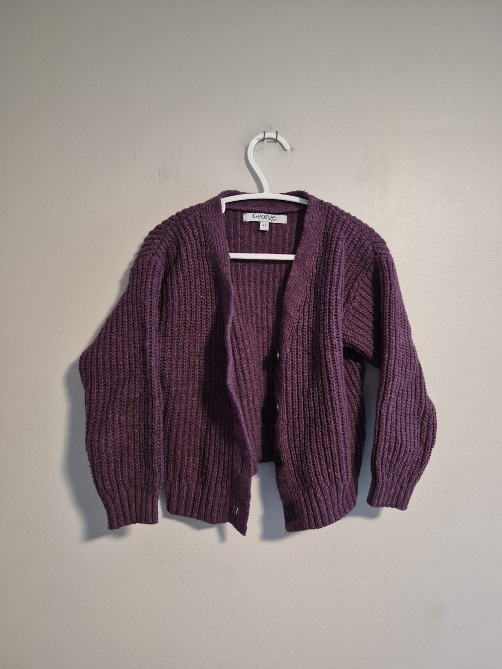 George 4t Purple Knit Button Down Cardigan Sweater